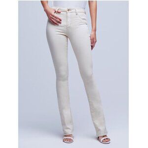 L'Agence Selma High Rise Sleek Baby Boot Jeans Cream Khaki Women's 27